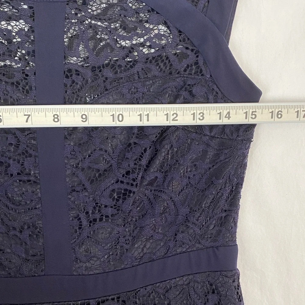Enfocus Navy Blue Lace Cocktail Dress Size 8 - Picture 5 of 11